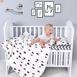 7PcsSet Ensemble de literie pour bébé Kit de linge de lit en coton pour garçon fille berceaux dessin animé lit taie d'oreiller drap housse de couette sans remplissage 240313