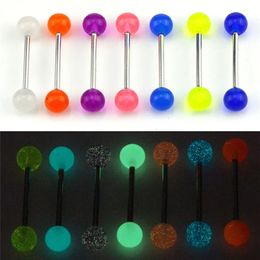 7pcSset corporel Piercing bijoux lumineux luminaire acrylique lingots Barres de barre de nez 240429