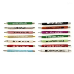 7pieces paillettes rétractables stylo à bille Noël drôle de stylos halloween dropship