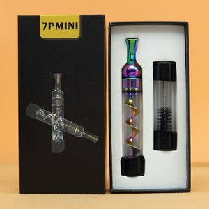 7pmini Pipes d'herbes sèches Polonge en spirale seau de fumée de fumée sèche brûlée de tuyaux en verre torsadé