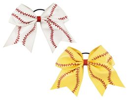 7quot Cuir Baseball Cheer Bow pour Fille Enfant À La Main Glitter Softball Cheerleading Cheveux Arc Avec Porte-queue De Cheval Cheveux Accessor6930992