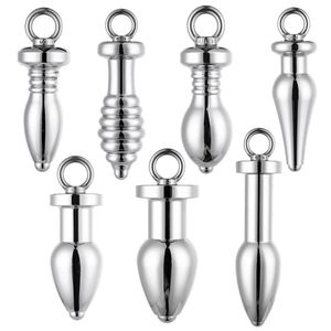 7Size Metal Hollow Anal Plug Big Pull Beads Butt G Spot Stimulatie Dilatator Peep Vaginale spoeling Masturbatie Volwassen sexytoy