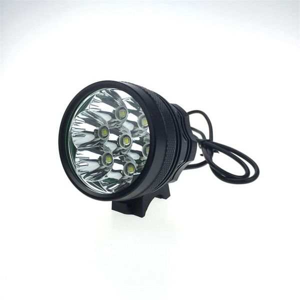 Feu avant de vélo 7T6, 7 Cree XM-L T6, 3 Modes, 9800LM, avec 6 batteries 18650, chargeur 320p