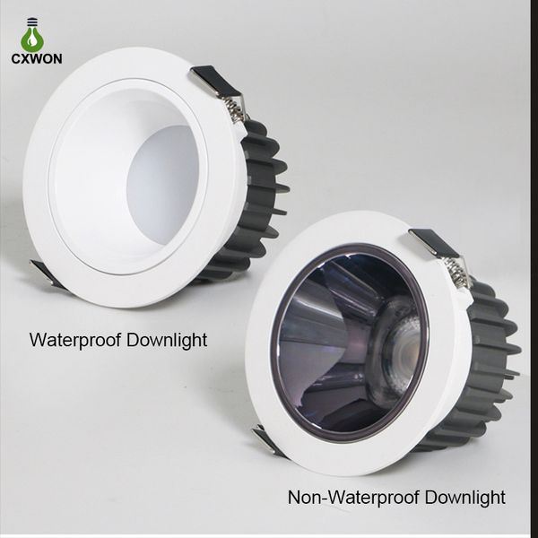 7W 12W 15W 18W 24W 36W LED COB Downlight 110V 220V Étanche Hôtel Ménage Intégré Encastré Plafonniers