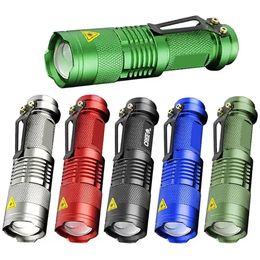 7W 300LM 3 Modi Mini Q5 LED Flashlight Torch Tactical Lamp Verstelbare Focus Zoombaar Licht