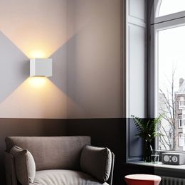 Lámparas de pared para exteriores LED de 7W para interiores 6000K Apliques blancos Iluminación LED con ángulo de haz ajustable IP65 Dormitorio a prueba de agua Pasillo Sala de estar USAlight