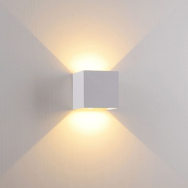 Lámparas de pared para exteriores LED de 7W para interiores 6000K Apliques blancos Iluminación LED con ángulo de haz ajustable IP65 Dormitorio impermeable Pasillo Sala de estar oemled