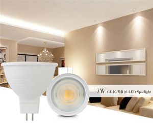 7W LED-spotlampen, MR16 E27 E14 GU10 GU5.3 voet, 24ﾰ stralingshoek voor downlights, tafellampen, 11 LL