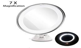 7x Magrillage d'agrandissement miroir de verrouillage à LED cosmétique tasse de lumière diffusée lumineuse à 360 degrés maquillage cosmétique Rotation7956298