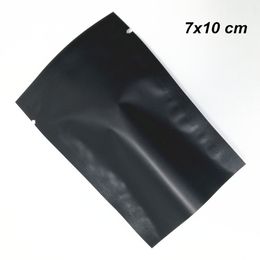 7x10 cm, negro mate, 300 Uds., bolsas de embalaje de sellado térmico al vacío de papel de aluminio superior abierto, bolsa de sellado térmico de válvula de alimentos de papel Mylar al vacío para nueces secas