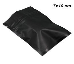 Bolsa empaquetada con cremallera de papel de aluminio negro mate de 7x10 cm, bolsa de paquete con cremallera Mylar de calidad alimentaria, bolsas de almacenamiento autoselladas para refrigerios 5265566