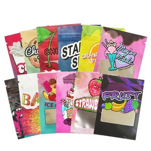 7x10CM pochettes de stockage de nourriture ZipMylar sacs 1G biscuits anti-odeur feuille plastique emballage Pochon Bolsa avec fenêtre