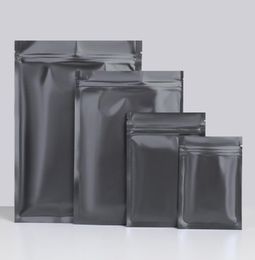 Bolsas pequeñas de papel de aluminio negro mate de 7x10cm, bolsa de comida con cierre de cremallera resellable, bolsas de Mylar, bolsa de almacenamiento con cremallera a prueba de olores de alimentos a granel, 200 unids/lote