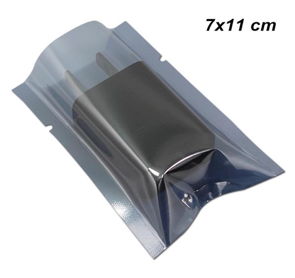 7x11 cm supérieur ouvert Antistatic Poly Plastic Vas à vide Sacs de joint de chaleur pour électronique ACCESSOIRE VISE Sceau de chaleur Disque dur câble USB STO1729064