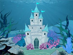 7x5ft château sous la mer toile de fond photographie princesse fille petite sirène arrière-plans numérique enfants Studio stand accessoires de tournage