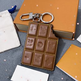 7x9cm diseñador rectangle modelo de chocolate llavero llave titular de anillo Diseñadores de marca Keychains para porte clef regal