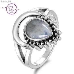 7x9MM Natuurlijke Maansteen Zilver 925 Ringen Nieuw Ontwerp Fancy Ring Voor Mannen Vrouwen Groothandel Vintage Wedding Party Sieraden Maat 610 L230704