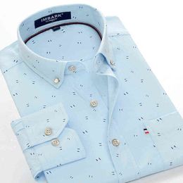 7XL 8XL 9XL 10XL 12XL 14XL clásico collar de diamantes hebilla hombres elegante casual camisa de manga larga 2021 marca de primavera camisa impresa G0105