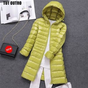 7XL Dames Packable Down Coat Lightweight Plus Size Puffer Jacket Hooded Slanke Warme Outdoor Sports Reizen Parka Bovenkleding 201102