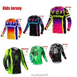 7Z17 T-shirts homme vtt enfants maillot Enduro Bat Fox descente VTT T-shirt Motocross moto séchage rapide enfants