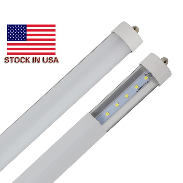 US Stock 8ft LED Tube 4000K 5000K Simple Pin FA8 T8 LED Tubes Lumière 8 pi 45W LED Lumières Tube Lampe boutique garage entrepôt