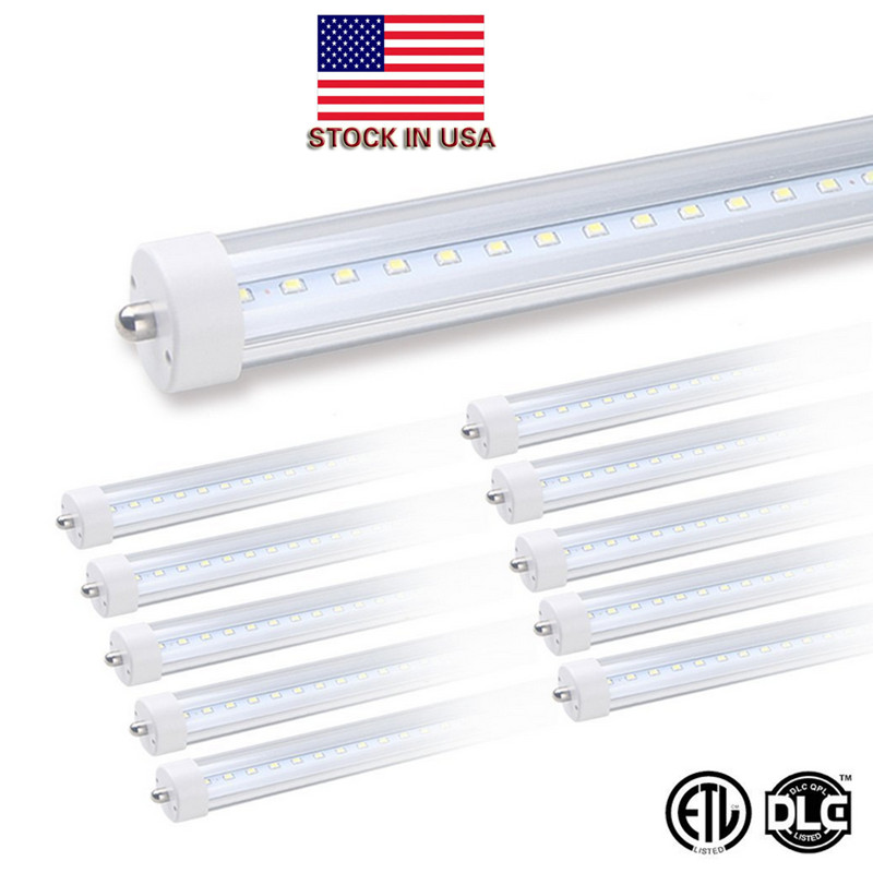 Bombillas LED de 8 pies Tubo LED de 8 pies Pin único FA8 T8 Tubos LED Luz 8 pies 8 pies 45W Luces LED Lámpara de tubo tienda garaje almacén 2,4 m reemplazos fluorescentes