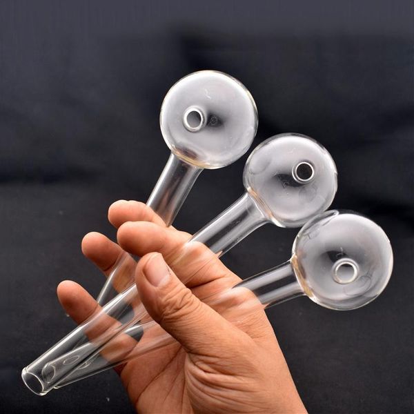 Pipas de fumar de 8.0 pulgadas 20 CM de longitud Pyrex Glass Oil Burner Pipe Clear Water Hand Pipes Accesorios para fumar al por mayor libre de DHL