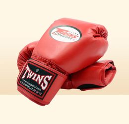 8 10 12 14 Oz Twins Gants Kick Boxing Gants En Cuir Pu Sanda Sandbag Formation Noir Gants De Boxe Hommes Femmes Guantes Muay Thai2722596873