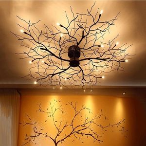 8 10 12 15 20 LED Plafond Verlichting Amerikaanse Land Tak Glans Ijzeren Plafondlamp Woonkamer Home Decor Verlichtingsarmaturen263m