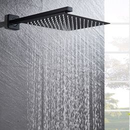 Robinet de douche de douche de pluie noire mat de 8/10/12 pouces