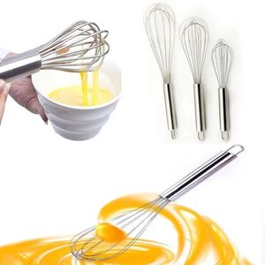8/10/12 inches Stainless Steel Balloon Wire Whisk Manual Egg Beater Mixers Kitchen Baking Utensil Milk Cream Butter Whisk Mixer