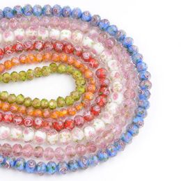 8/10 / 12 mm 10pcs Perles de lampe de lampe en verre transparente Perle en vrac pour les bijoux faisant du bracelet bricolage Fleur Round Perles à facettes