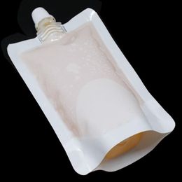8 12 cm 100 ml 100 Unids / lote Blanco Vacío Doypack Paquete de Caño Bolsa de Almacenamiento de Bebidas Stand Up Caño PE Bolsa de Plástico Jalea Jugo Pocket2968