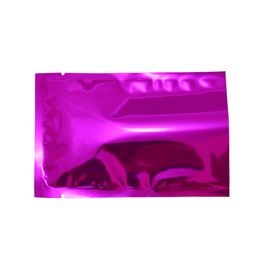 8 12 cm 200 unids / lote Purple Top Open Up Bolsa de embalaje de papel de aluminio Sellado térmico Té Snack Food Vacío Mylar Bolsa de embalaje Paquete de café Stor270c