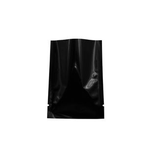 Noir brillant haut ouverture sac de qualité alimentaire thermoscellage papier d'aluminium emballage sous vide pochette de rangement thé bonbons noix sac en gros