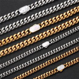 8/12mm en acier inoxydable Miami chaîne cubaine breloque collier bijoux lien chaîne en or nouveau Style cadeaux hommes bijoux
