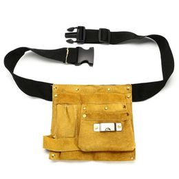 8 14 poches en cuir taille outil ceinture pochette sac tournevis kit réparation porte-outil portable charpentier électricien accessoires Y2003263A