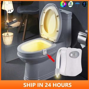 8/16 kleuren Smart PIR Motion Sensor Toiletzitje Nachtlicht Waterdichte achtergrondverlichting Toilet kom LED Lumineuze lamp WC Toiletlicht 4 HKD230812
