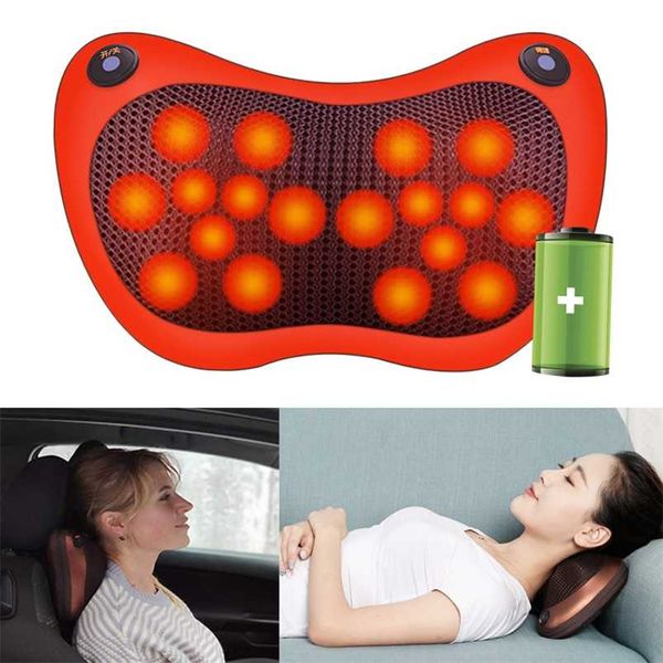 8/18 têtes multifonctionnel oreiller de Massage cervical intelligent électrique cou épaule corps r compresser voiture maison 220121