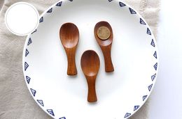 8 * 2.8cm Mini Houten Lepel theelepeltje Creative Renics Thee Coffee Milk Spoon Kids Ice Cream Scoop Servies W8319