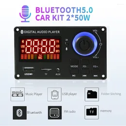Amplificateur 8-24V 50W, carte décodeur MP3, Bluetooth 5.0, lecteur de voiture, ligne USB FM, enregistrement d'appels mains libres, contrôle du Volume