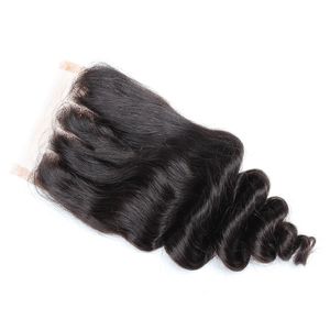 Bella 4x4 Free / Midde / 3 Part Loose Wave Top HD Lace Closure Natural Hairline Malaysian Peruvian Brazilian Human Hair Bundles Deals