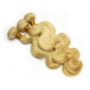 16 '' - 24 '' Body wave Blonde trame de cheveux, 50g / pcs3pcs / lot 7A péruvienne / brésilienne / indienne / malaisienne Remy cheveux humains,