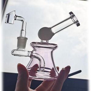 8,4 inch Roze glazen waterpijp Oil Rigs Waterpijpen Recycler Dab Rigs Funcation Waterleidingen Bedwelmende glazen Dab Rigs met 14 mm kom