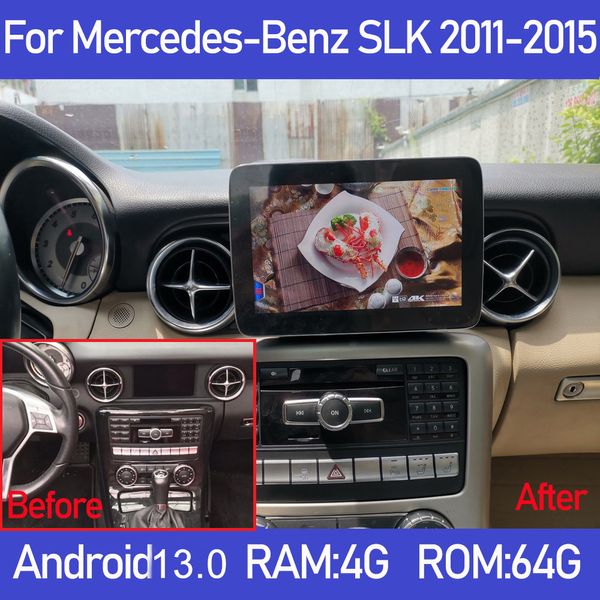 Unidad principal de navegación gps con reproductor de DVD para coche Android 13 de 8,4 pulgadas para Mercedes Benz SLK R172 NTG4.5 2010-2015 Radio estéreo multimedia para coche con CarPlay Android Auto car dvd