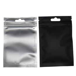 8 5 13 cm noir mat feuille d'aluminium fermeture à glissière sac d'emballage 100pcs lot refermable mylar fermeture à glissière pochette auto-scellante stockage package198j