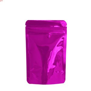 8.5 * 13cm Doypack Purple Zip Lock Aluminium Folie Verpakking Opbergtas Warmte Sealable Stand-up Rits Ziplcok Verpakking Bagshigh Quatity