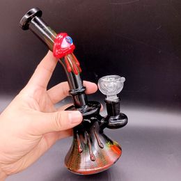 8,5 pouces Black Eyeball Bong avec bol en verre Dab Rigs 14mm Male Pipes pour Halloween Holiday Gift