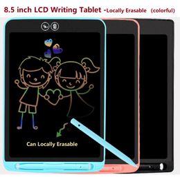 Tablero de dibujo LCD colorido de 8,5 pulgadas, simplicidad, almohadillas de escritura gráficas electrónicas borrables localmente para regalo