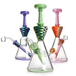 8,5 '' Harcillahs en verre Bong Pipes Heady Mini Bongs Dab Small Bubbler Beaker Recycle Recycle Huile Rise à base de bol de troupe en verre nord américain de haute qualité